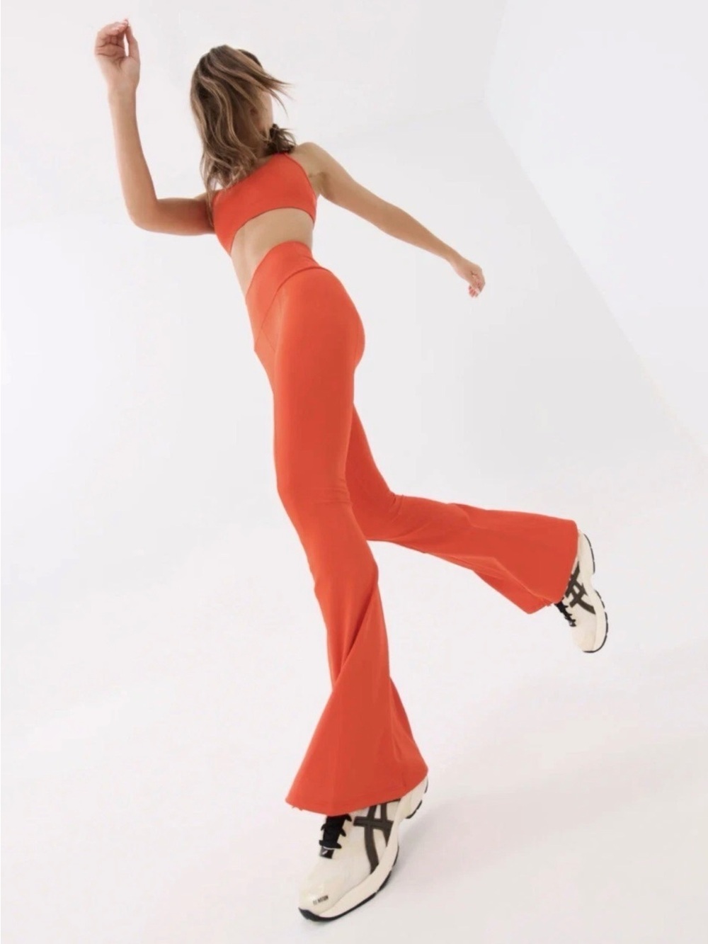 Free People FP Movement Good Karma Flare Leggings High Rise Bright Orange XS/S